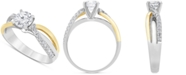 Macy's Diamond Crossover Engagement Ring (7/8 ct. t.w.) in 14k Two-Tone Gold